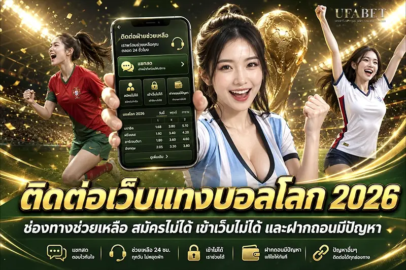 ติดต่อเว็บแทงบอลโลก 2026 ช่องทางช่วยเหลือ สมัครไม่ได้ เข้าเว็บไม่ได้